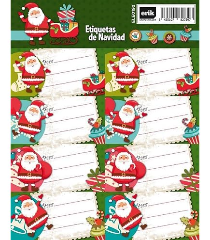 Grupo Erik Weihnachtsaufkleber – Selbstklebende Etiketten Zum Beschriften | Für Schule, Büro & Geschenke