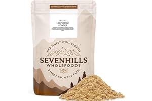 Sevenhills Wholefoods Bio Hongos Melena de León en polvo | 100% de cuerpo fructífero | para infusiones, café, chocolate caliente y sopas