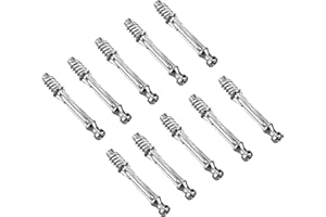 TERF® M6 X 45mm Cam Fixing Dowel Screw M6 (6mm) X 45mm Flat Pack Furniture Fixing Joint Connector Bolt for Wardrobe Drawer Closet Bed Cabinet Cupboard Professional Carpenters Use - Pack of 10