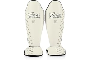Espinilleras Fairtex SP5 Muay Thai para Hombres, Mujeres, Niños | Premium, Livianas y Duraderas | Protección Extendida para Evitar Periostitis Durante Entrenamiento o Sparring