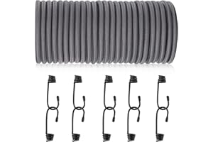 NASHRIO Corde élastique de 5mm*20 M, Tendeurs élastiques et Fixations, Gris, Résistance Ultime, Résistante et Polyvalente, Parfait pour Le Transport, Le Bricolage, Le vélo et Le Chargement