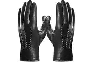 Harssidanzar Homme Gants En Cuir De Peau De Mouton Italiens De Qualité Supérieure Avec Doublure En Cachemire Fini GM006