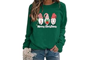 WIEIYM Sweatshirt Weihnachts Langarmshirt Druck Rundhals Pullover Partytop Herbst Winter Langarm BluseTops Stretchy Leichte Sweatshirts Basic Bequem Oberteil