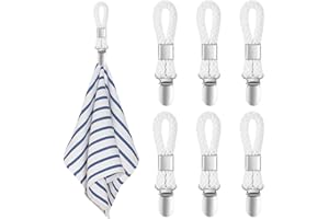XIANGPICA 6 Pezzi Gancio a Clips per Strofinacci da Tè, Portasalviette, Clips per Asciugamano per Appendere Asciugamani, Strofinacci, Stoffa, Calze, Guanti (bianco)