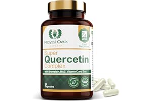 Royal Oak Health Super 500mg Quercetin Complex with Bromelain, NAC, Vitamin C & Zinc. High Strength Quercetin Supplement with 250mg N-Acetyl-L-Cysteine. UK Made 60 Capsules