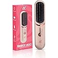 NexLev Cordless Hair Straightener Brush | Ionic Technology | Compact & Portable Travel Hot Comb | Ceramic Tourmaline coated|Rounded body for Curls|Natural Straight, Shiny and Frizz Free Hair |HSB-04