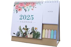 AMO HERMOSO 2025 Calendario para Escritorio en Inglés, Calendario de mesa, Calendario Mensual de Sobremesa con Minitabletas y Etiquetas de Colores, Lista de Tareas Pendientes, Versión inglesa