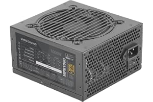 Mars Gaming MPB1000, Alimentatore PC 1000W ATX, Garanzia di 6 Anni, Certificato 80Plus Gold, 90% Efficienza, Ventola FDB 120mm con Tecnologia AI-RPM e Sistema Antivibrazione, Nero