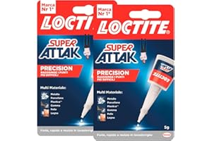 Loctite Super Attak Precision Colla Trasparente Multimateriale con Beccuccio Extra Lungo Raggiunge i Punti più Difficili Rapido per Metallo Porcellana Legno Plastica Gomma Pelle - 2 Flaconi da 5g