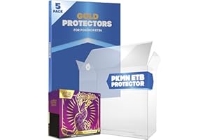 FANATIKO Confezione da 5 Protectors Gold per Pokemon Elite Trainer Box (ETB) – Custodia Pokemon ETB 0,5mm Spessore – Protezione UV per le tue Scatole PKMN