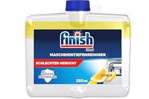 ‎FINISH Finish Maschinentiefenreiniger Citrus – Flüssiger Maschinenreiniger gegen Kalk und Fett für eine saubere Spülmaschine – Sparpack mit 1 x 250 ml Maschinenpfleger mit Zitronenduft