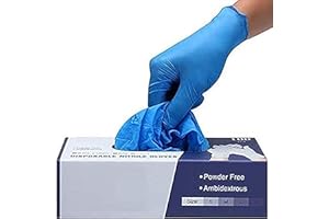 PANKTI Surgicals Powder Free Nitrile Gloves, Food Grade, Hand Disposable Gloves - 100 Count - Blue (100, Large)