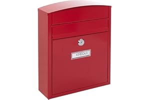 ARREGUI Compact E5736 Boîte aux Lettres en Acier, Taille S (Courrier format A5), Boîte aux Lettres Extérieure Individuelle, Boîte aux Lettres Murale, Anti-pluie, Facile à Installer, Rouge