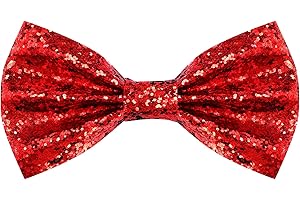 PROUSKY Glitter Sequin Bow Tie, Sparkly Pre-tied Bow Tie for Men Novelty Bowite for Cocktail Hen Wedding Party Costume Fancy Dress
