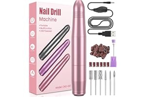 KOOFIT Wiertarka do paznokci, profesjonalne elektryczne pilniki do paznokci akrylowych i żelowych, przenośna elektryczna wiertarka do paznokci, pilnik E 20000 obr./min, zestaw do pedicure do manicure