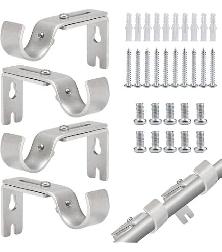 Supporto Per Asta Tenda 2 Pezzi – Staffa Regolabile Con Pulsante, Fissaggio A Morsetto Per Barre Ø 1-1.6 Cm, Adatto A Tavoli Spessore 1-3.7 Cm - 2