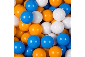 MEOWBABY 500 ∅ 7Cm Palline Colorate per Bambini per Piscina di Palline Parco Giochi per la Cameretta dei Bambino Baby Fabbricato in EU Blu/Bianco/Senape