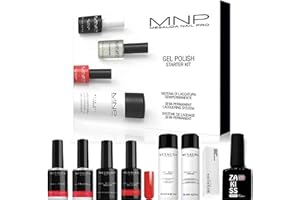 MNP Mesauda Nail Pro Gel Polish Starter Kit completo con scatola e Ultrabond, Nail Prep, Base&Top, Nail Colour Milano Red, Buffer, UV Gel Cleanser e Soak-Off Remover
