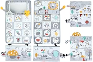 Falafoty Giocattoli a Specchio per Bambini 0-12 Mesi, Giochi Montessori Neonati Libri di Stoffa con Specchio, Sensoriali Morbidi di attività Giocattoli Educativi Regali, Giocattoli per Tummy Time