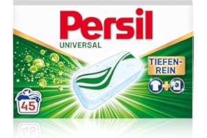 ‎PERSIL Persil Power Bars Universal Waschmittel (45 Waschladungen), vordosiertes Vollwaschmittel mit biologisch abbaubarem Schutzfilm, für reine Wäsche & hygienische Frische für die Maschine
