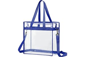 sourcing map Clear Tote Bag, PVC Waterproof Closure Crossbody Shoulder Bag with Zipper and Adjustable Strap for Stadium Events