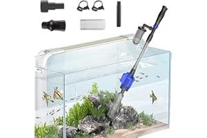 Yaasier Aspirarifiuti Acquario Elettrico, 6 in 1 Pulizia Acquario Multifunzionale, Sifone Acquario per Ghiaia, Aspirapolvere Acquario