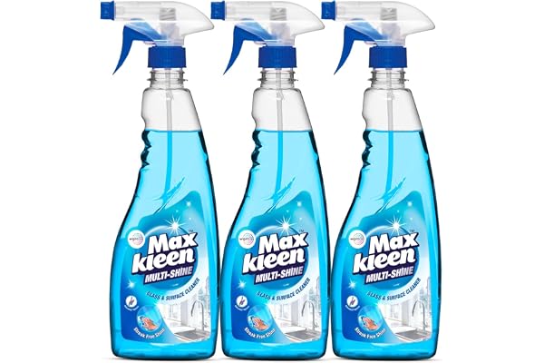 Maxkleen 500 ml (Pack of 3) Multi Shine Glass and Surface Cleaner Liquid Spray Purpose Glass Cleaner for Mirrors, Windshield and Home Surfaces Multi Surface Cleaner