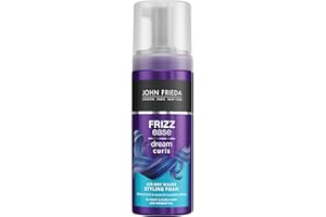 John Frieda Frizz Ease Dream Curls Air Dry Waves Styling Foam 150ml, Wave and Curl Enhancer, Lightweight Anti-Frizz Styling Foam