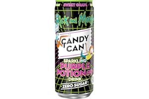 Candy Can, Rick and Morty, Purple Potion, Grape Flavoured Fizzy Drink, Nostalgic American Soda Flavours, Sugar Free, Sparkling Pop Cans (1 x 330ml)