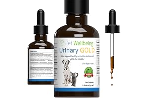Pet Wellbeing Urinary Gold for Cats - Supports Urinary Tract Health, Normal Frequency, Healthy Immune Response, Stoneroot, Hydrangea - Veterinarian-Formulated Herbal Supplement 2 oz (59 ml)