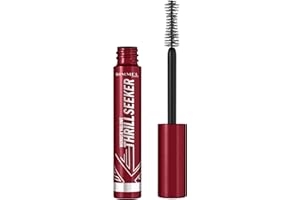 Rimmel London Thrillseeker Black Mascara, Bold Volume, Lengthening, Weightless Definition, Clump-Free, Smudge Proof, All Day Wear, Creamy Whipped Formula, Hourglass Shaped Brush Grabs Every Lash