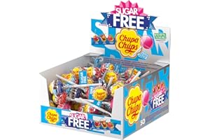 Lot de 50 bonbons Chupa Chups Sugar Free Lolly, aux saveurs assorties.