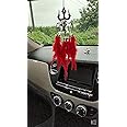 MH VILLA Acrylic Decorative Car Hanging Ornament Dream Catchers For Car,Home,Window&Garden For Positive Vibes Mirror Decor Good Luck Hand Made Gift,Wind Chimes, Room Feathers (Trishul) 1Pcs, Black