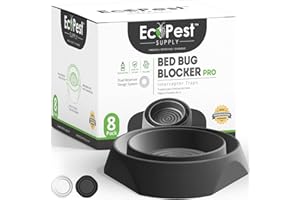 ECOPEST Intercepteurs de Punaises de Lit – Lot de 8 | Bed Bug Blocker (Pro) Pièges Intercepteurs (Noirs) | Piège à Insectes, Dispositif de Contrôle, et Détecteur pour Pieds de Lit