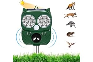 NITOER Solar Ultrasónico Repelente para Gatos Ultrasónico Ahuyentador pare Animales, Gatos, Ratas, Perros, Aves, Zorros y otros, Outdoor Repeller para Los Animales con LED Que Destella