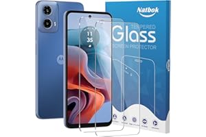 Natbok 2 sztuki kompatybilne z Moto G45/G13/G23/G53/G34 5G / Moto G 5G 2023/Moto G Stylus 5G 2023, pełne pokrycie, folia ze szkła hartowanego 9H, przezroczysta folia HD, odporna na zarysowania, bez