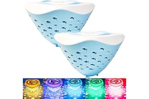 KINGCOO Lámpara flotante para bañera, multicolor con diseño de peces, luces subacuáticas, funciona con pilas, para niños, juguetes, estanque, decoración de fiestas de Navidad (2 unidades)