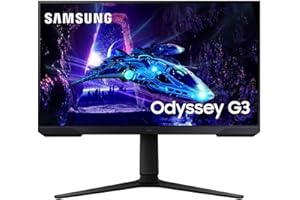 Samsung LS24DG300EUXEN - Monitor Gaming Odyssey G3 de 24" Full HD (1920 x 1080, 16:9, 180Hz, 1ms, Panel IPS, AMD FreeSync, Modo Eye Saver, Flicker Free), Negro, Versión 2024