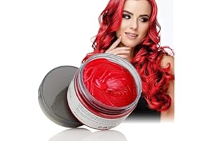 ‎OCHILIMA Temporäre Haarwachs Farbe, OCHILIMA Haarwachs Frisur Farbstoff Schlamm, natürliche Inhaltsstoffe Waschbare Haarstylingcreme für Männer Frauen Farbwachs 120g /4,23 Unzen (rot)