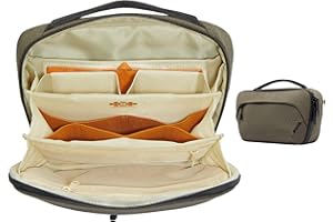 VSGO Elektro-Organizer-Zubehör-Tech-Tasche mit magnetischer SD-Kartentasche für Powerbank, Festplatte, Kabel, Ladegerät (Grün, L)