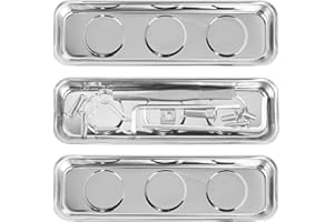 QGGTQG Guscio magnetico in acciaio inox, 3 pezzi, 226 x 65 mm, cassetta degli attrezzi magnetica, rettangolare, guscio magnetico ispessito, per contenere piccole parti, attrezzi, viti