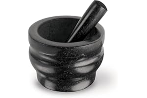 Cole & Mason Worcester Black Pestle & Mortar Set, Granite, Spice Grinder/Herb Grinder, 140mm, Small Pestle and Mortar Set, 2 Year Guarantee