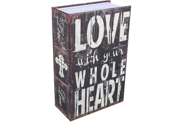 Coffre-fort en Forme de Livre avec Serrure ¨¤ Combinaison. Cachette Secr¨¨te pour Argent Bijoux Passeport. 2 Cl¨¦s. Acier Inoxydable. LOVE. S'adapte Maison Bureau Dortoir ¨¦cole.