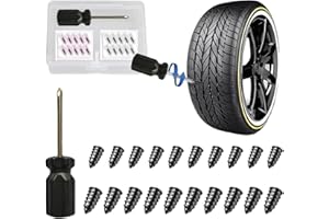 GradCap 20 pcs Tyre Repair Screw, Fast Self-Service Car Puncture Repair Kit, Tire Rubber Nails Tool, Emergency Car Accessories for Bike Motorbike Bicycle Flat Tire Plug with Storage Tool Box (10S/10L)