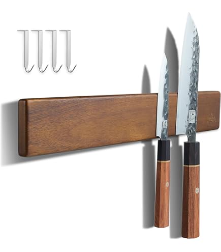 Porta Coltelli Magnetico In Bambù - Doppia Calamita, Design Elegante E Sicuro Per La Cucina - Foto 2