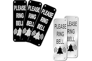 SINMAO Please Ring The Bell Sign Metal Aluminium 5×15cm With Self-Adhesive and Pre-Drilled Holes, Easy Mounting on Door or Wall Plaque