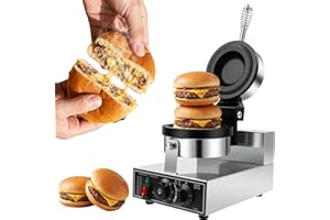 WUDLEP 1200W UFO Burger Machine, Electric Burger Press, Hamburger Sandwich Machine, Adjustable Temperature 50-300℃, for Home Use and Commercial