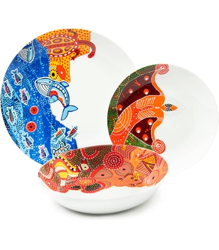 Excelsa Service 18 Assiettes Fiori Frida Porcelaine Multicolore