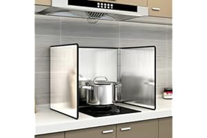 HJXGQJM Placa Antisalpicaduras De Acero Inoxidable, Protector Salpicaduras Pared Antisalpicaduras Cocina Plegable Escudo Pantalla Antiadherente De Tres Lados Protector Salpicaduras Cocina(3 sides 50x50x50cm)