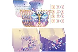 BGTLJKD 12 Stück Einladungskarten Kindergeburtstag Mädchen Schmetterling Party Einladung Karte zur Geburtstag Einladungskarten Schmetterling Geburtstagseinladungen für Frauen Junge (A)
